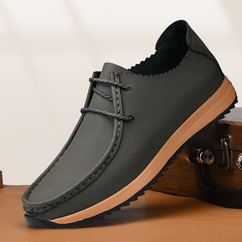 Men's Low-Top Oxford Shoes with Hidden Height Increase, Anti-Slip Sole