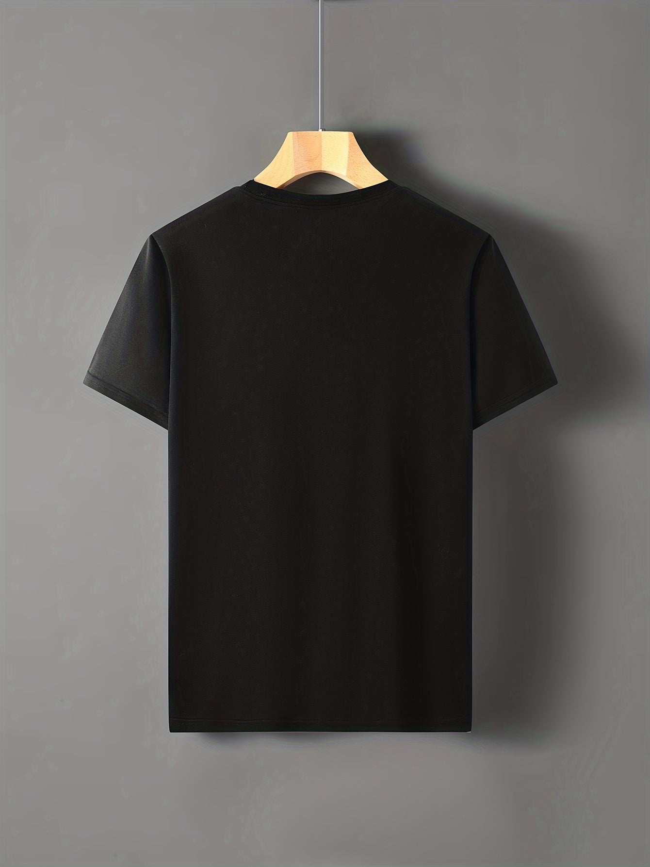 Men's Moon Print T-Shirt, Crew Neck, Summer Wear, Adult Knitted Fabric, Regular Fit
