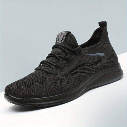 Men's Lightweight Slip-Resistant Casual Sneakers - Breathable Mesh & Fabric Upper, Durable PU Sole, Round Toe Low-Top Design for Hiking, Outdoor, Travel & Daily Wear - All-Season Comfort, Hiking Shoes, Outdoor Footwear, Sleek