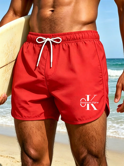 Men's Quick-Dry Woven Beach Shorts with Stylish Print