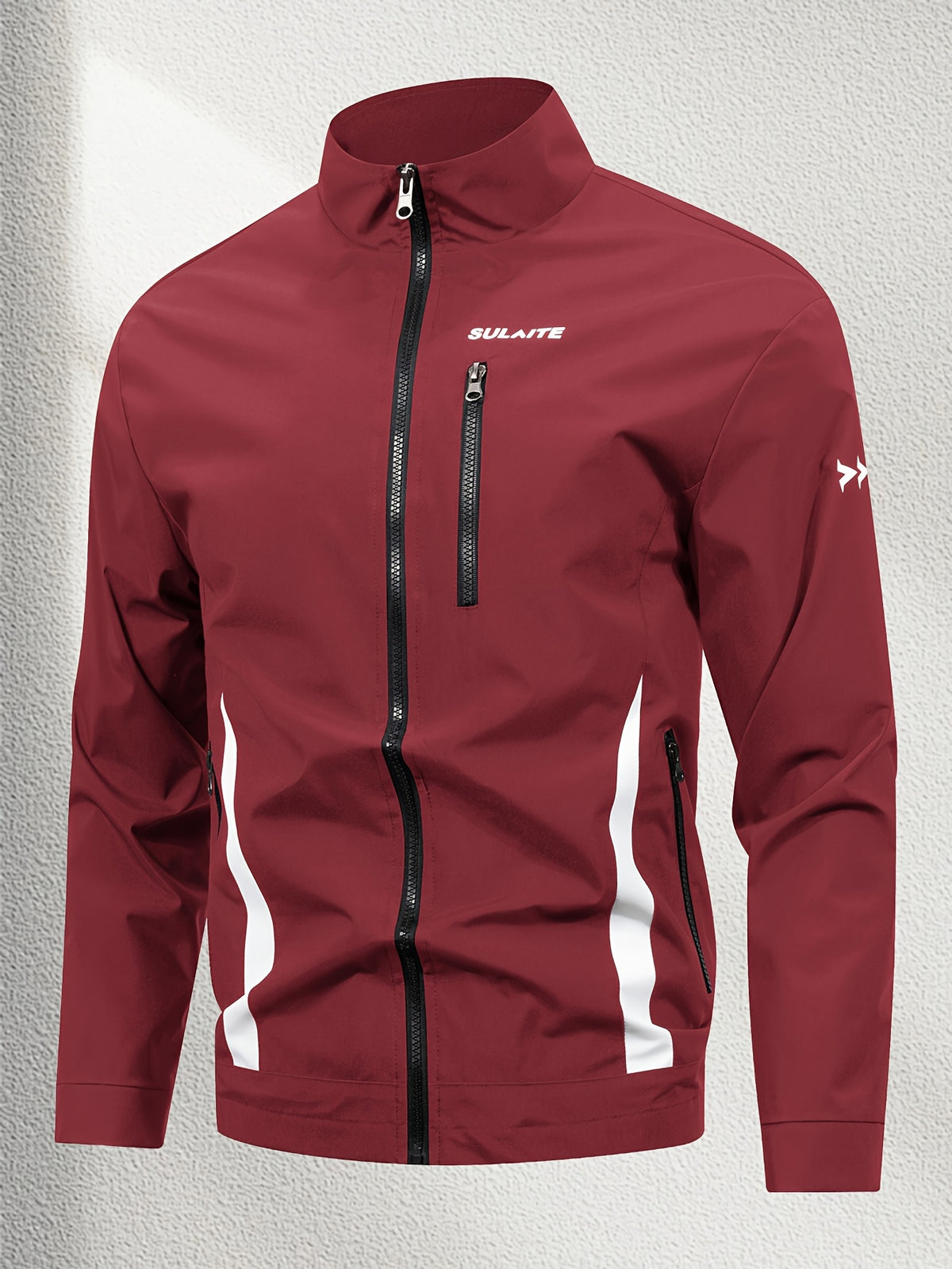 Unisex Casual Sport Bomber Jacket with Stand Collar for Spring-Fall