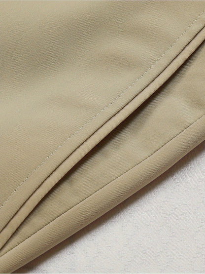 Men'S Solid Color Straight Leg Casual Business Casual Pants, Regular Length, Slight Stretch Polyester Fabric, with Pocket, for Spring/Fall