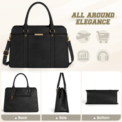 Women's Elegant 3-Piece PU Handbag & Wallet Set with Adjustable Strap