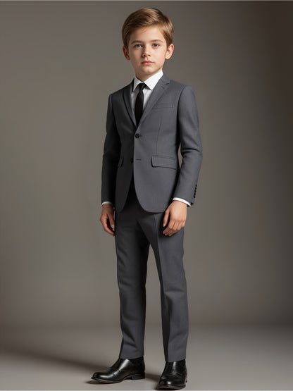 Boys' White Two-Piece Suit Regular Fit for Formal Occasions