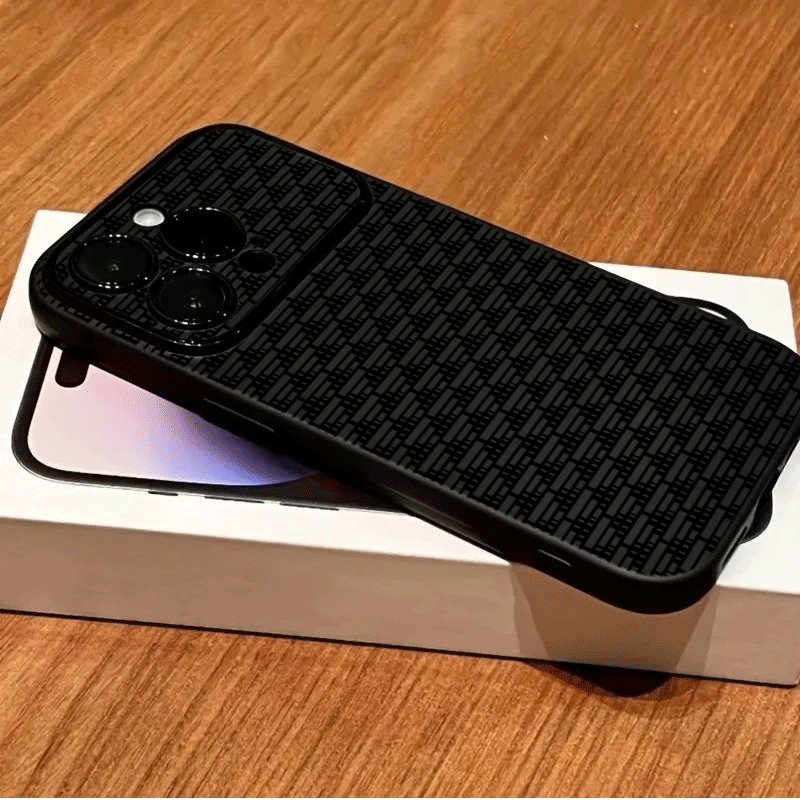 TPU Shockproof Phone Case with Monochrome Abstract Grid Pattern