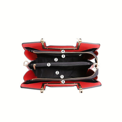 Elegant Black Split Leather Satchel Bag with Removable Strap