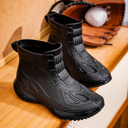 Unisex Short Rubber Rain Boots - Lightweight All-Season Wear