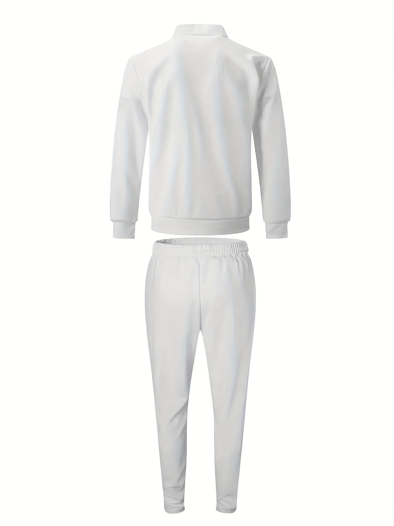 Men's Casual 3-Piece Knit Set with Zipper Jacket & Drawstring Pants