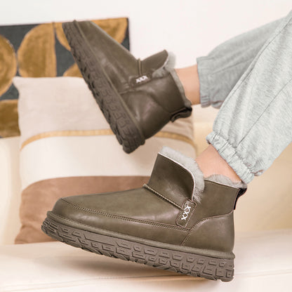 Men's Winter Snow Boots Warm Waterproof PU Leather Riding Boots