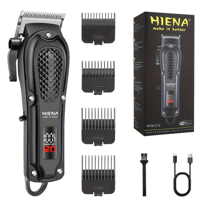 HIENA Professional Hair Clippers for Men and Women with LCD Display, USB Rechargeable, ≤36V Operating Voltage, 18650 Series Lithium Battery, Efficient and Precise Haircutting for Salon and Home Use - ayq