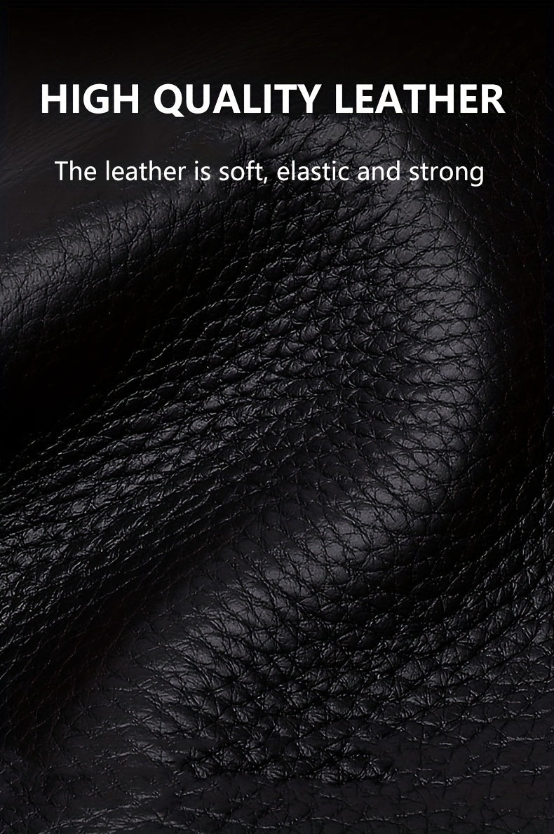 Men's Business Horizontal Short Wallet Money Clip, Fashion Large Capacity PU Leather Wallet