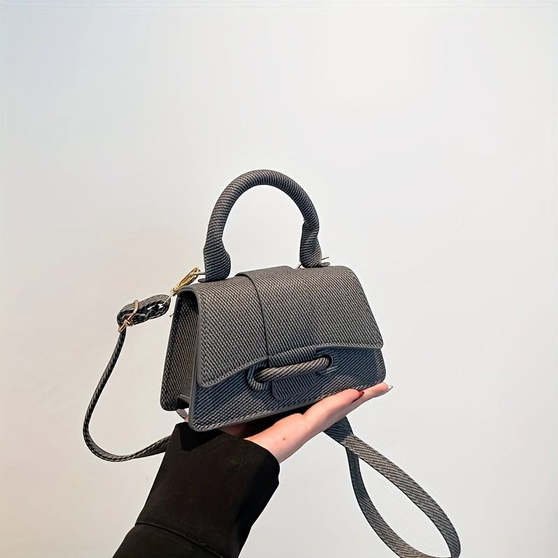 Միագույն PU մինի նորաձև բազմակողմանի նիշի ձեռքի պայուսակ, ոճային և հեշտ, նորաձև՝ երթևեկության և զբոսանքների համար, կանացի ուսագոտիով պայուսակ