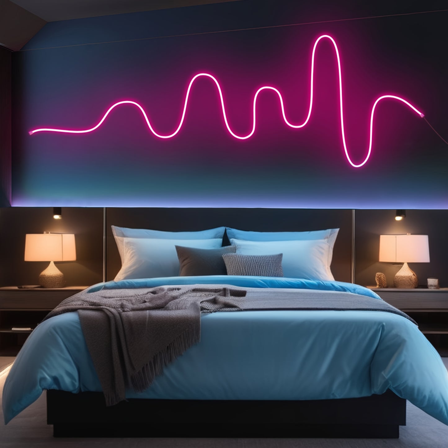 Single-Color RGB Neon LED Strip with USB Interface, DC5V Safe and Reliable, 24-Key Remote Control, IP65 Waterproof, Color Changing, Adjustable Brightness, Holiday Gift for Girlfriend or Friend, Party Atmosphere Light, Festiva