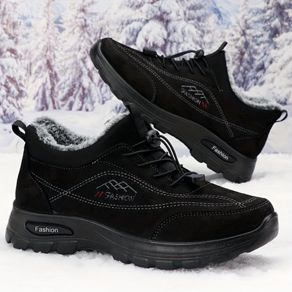 Men's Warm and Comfortable Winter Snow Shoes - Non-Slip Ankle Boots for Outdoor Hiking and Trekking with Plush Lining