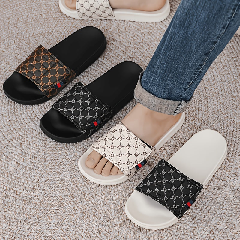 Men's Vintage Floral Slip-On Slippers with Thick EVA Sole