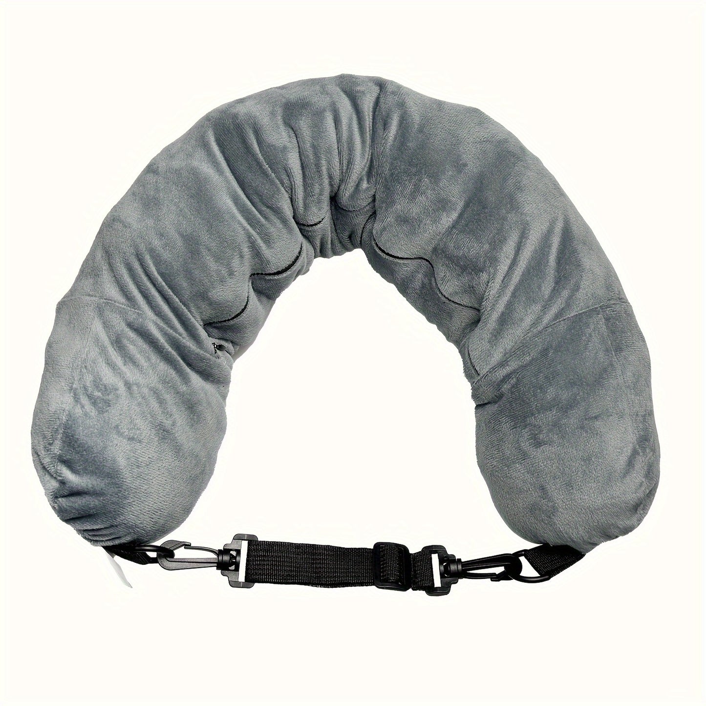 Travel Pillow with Storage Pouch, Adjustable Polyester Neck Support, Comfortable & Lightweight,For Travel Accessories, Travel Essentials,Suitable for Travel And Outings