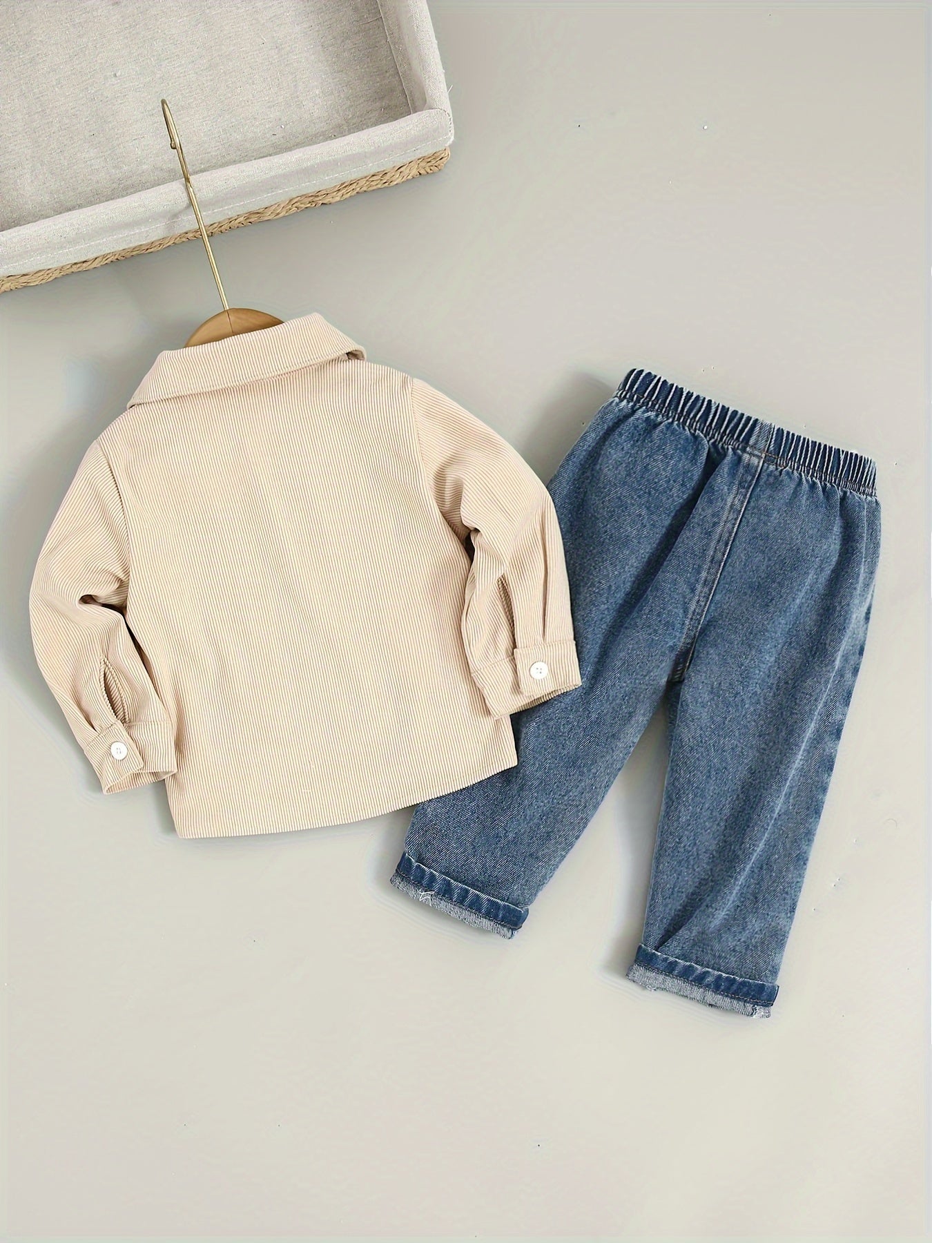 Boys' Cotton Blend Shirt and Jeans Set for Fall/Winter