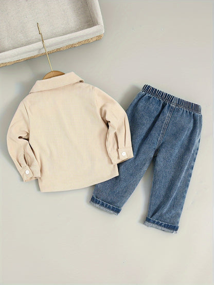 Boys' Cotton Blend Shirt and Jeans Set for Fall/Winter