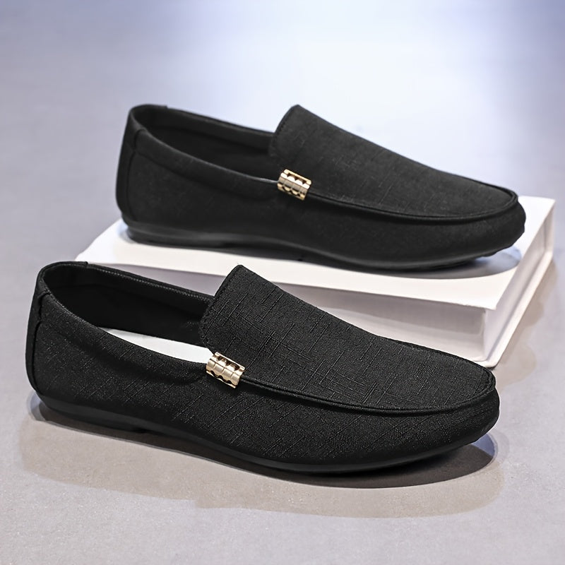 Men'S Stylish And Versatile Loafers, Suitable for Outdoor Streets And Casual Business Wear - British Style, Black, Slip-On, Perfect for Spring And Summer Business And Casual Outfits - ayq
