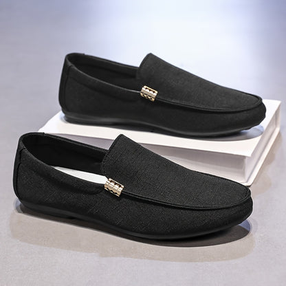 Men'S Stylish And Versatile Loafers, Suitable for Outdoor Streets And Casual Business Wear - British Style, Black, Slip-On, Perfect for Spring And Summer Business And Casual Outfits - ayq