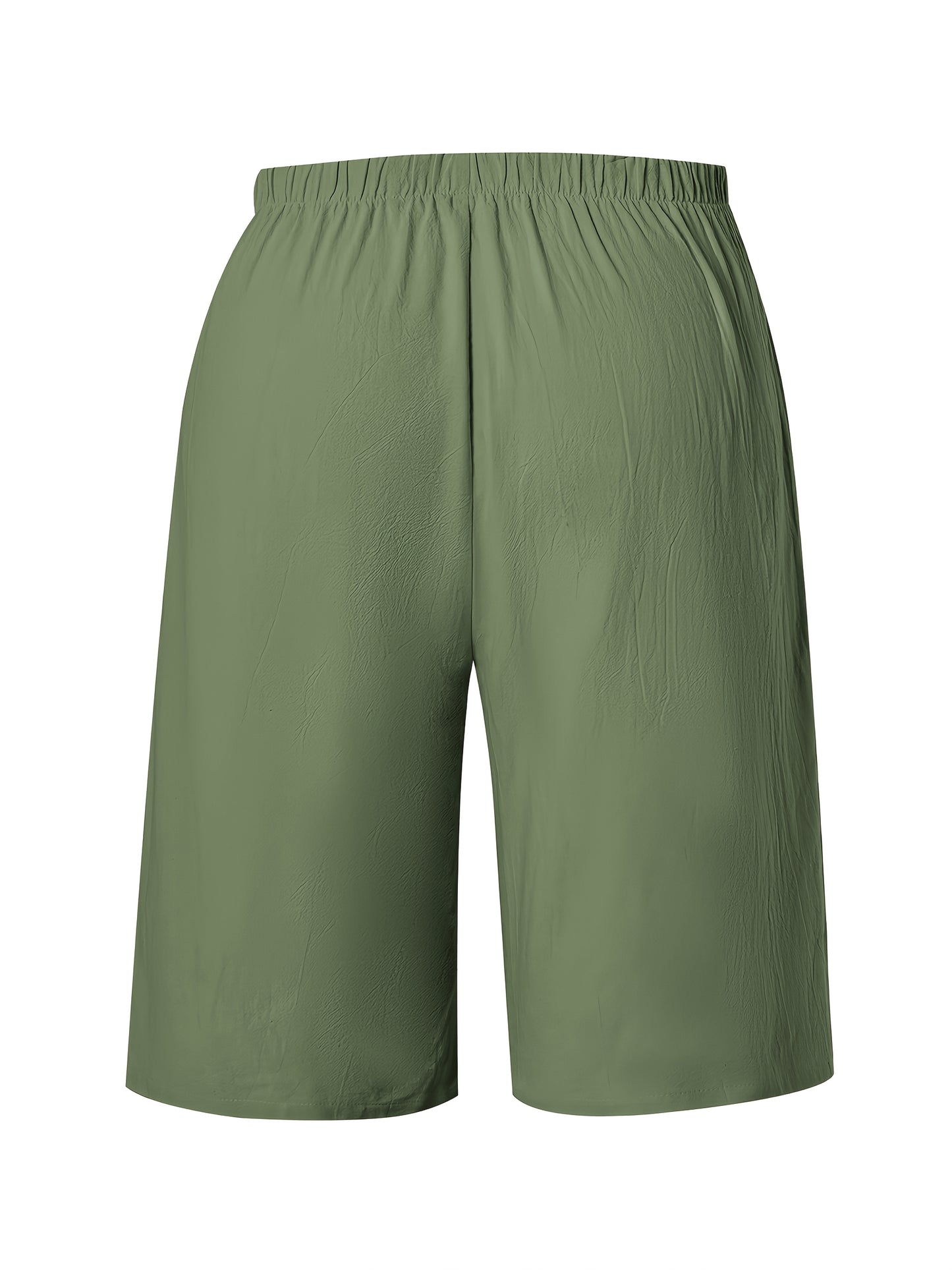 Labelled Women'S Shorts with Faux Drawstring, Solid Color Beach Pants.