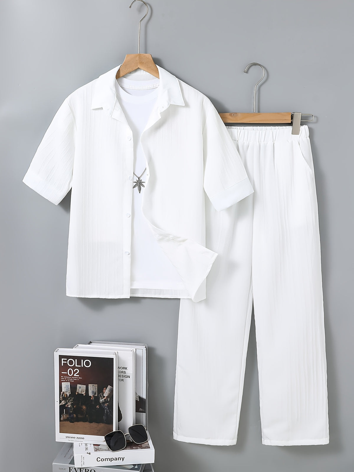 Boys' Preppy Long Pants Set for Spring Summer Fall - ayq
