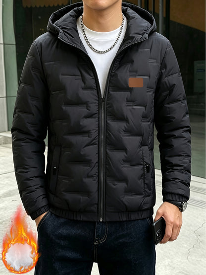 Men's Hooded Zipper Jacket for Fall Winter Outdoor Sports