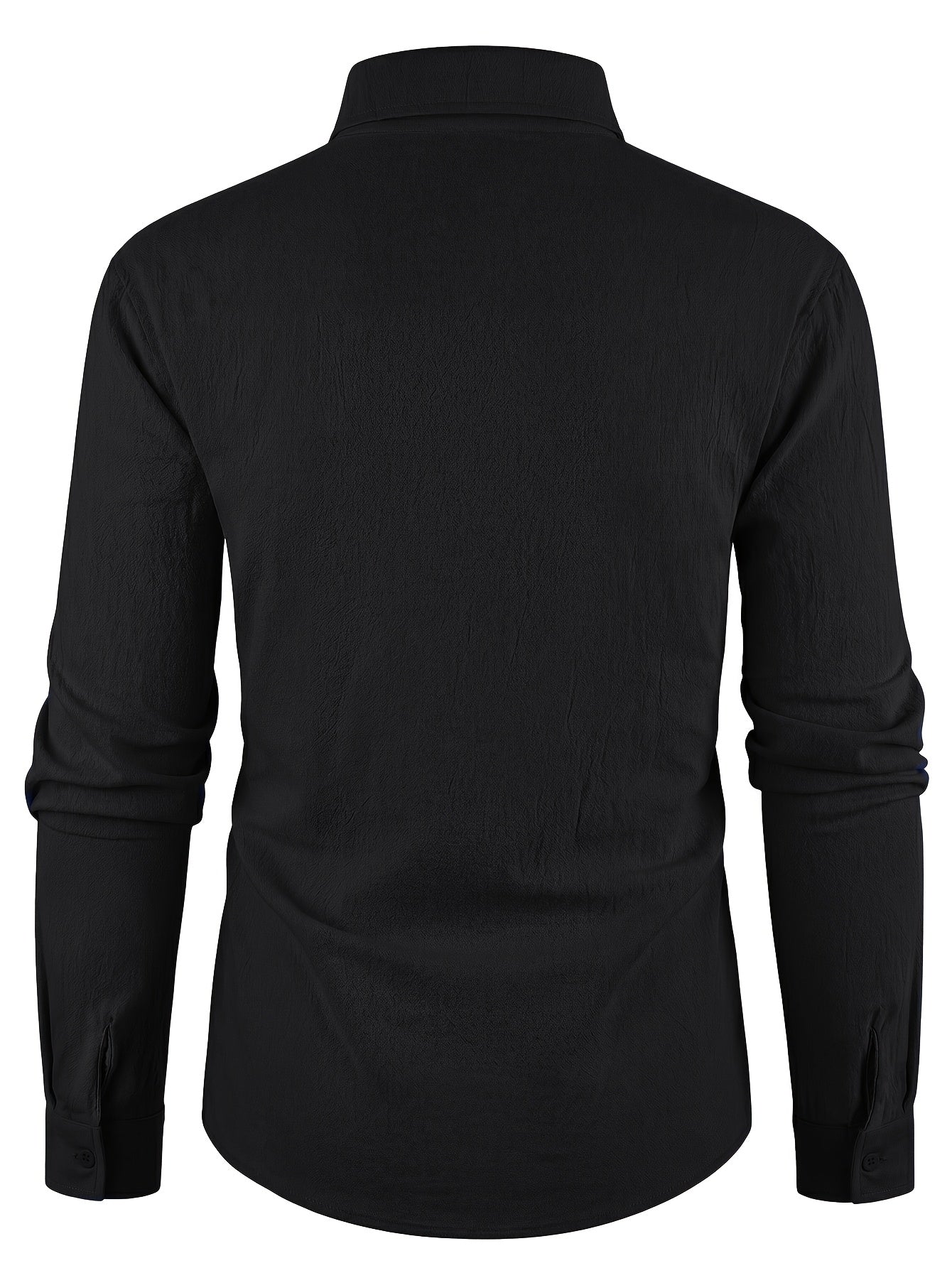 Men's Autumn Linen Button-Up Shirt Long Sleeve Casual Style