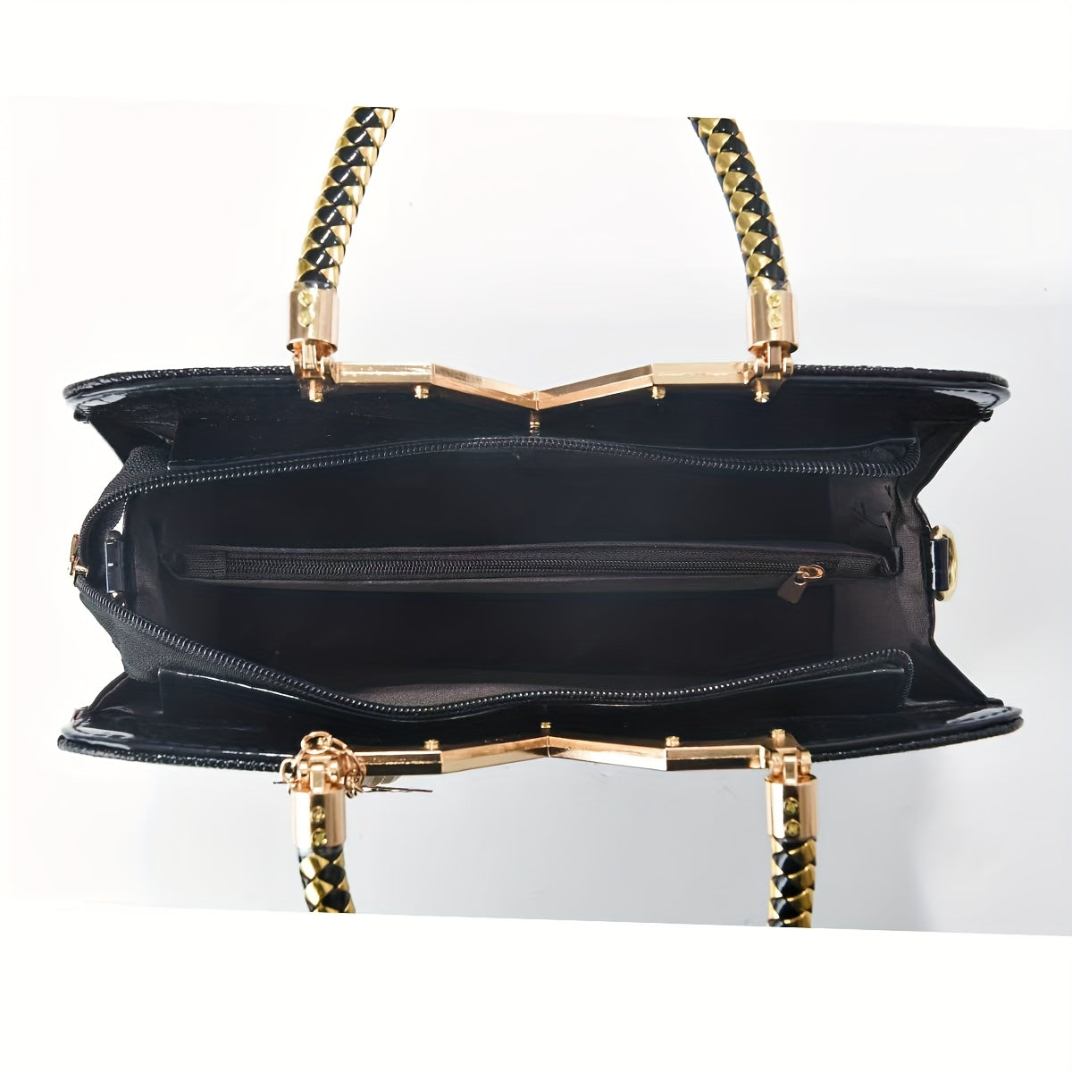 Նոր կանացի կրոսբոդի պայուսակ, բարձրակարգ լաքապատ կաշվից քարերով նախշերով կրոսբոդի պայուսակ