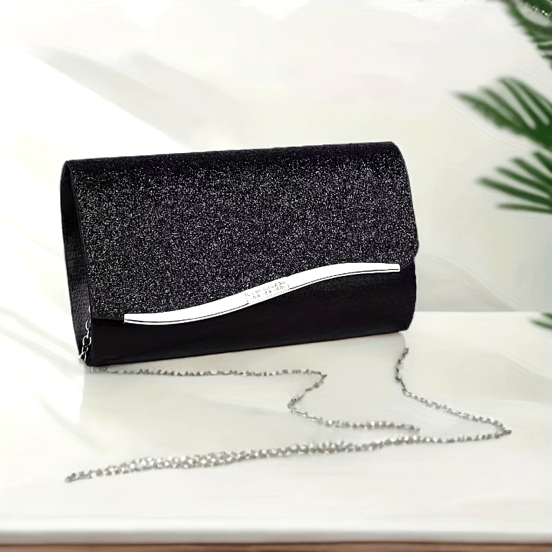 Էլեգանտ կանացի կլաչ, փայլուն փայլերով երեկոյան պայուսակ, հարսանեկան երեկույթի պայուսակ, իդեալական է պարահանդեսների, երեկույթների և հարսանիքների համար՝ շքեղ երեկույթի աքսեսուար