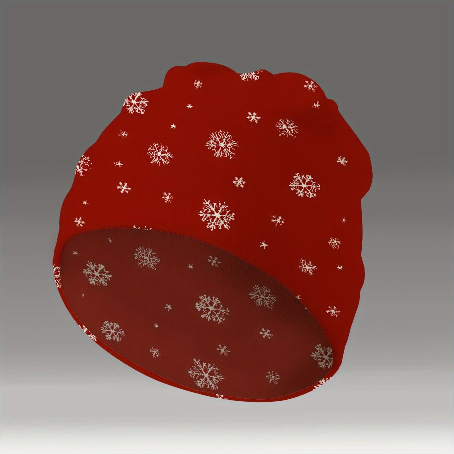 Կանացի ձմեռային գլխարկ՝ կարմիր ձյան փաթիլի նախշով, ձգվող, հարմարավետ, նախատեսված դահուկավազքի, չմշկասահքի, Սուրբ Ծննդյան երեկույթի համար։ Թեթև գլխարկ ցուրտ եղանակի կանանց համար (հեշտ խնամքով)։ Տոնական նվերի գաղափար։