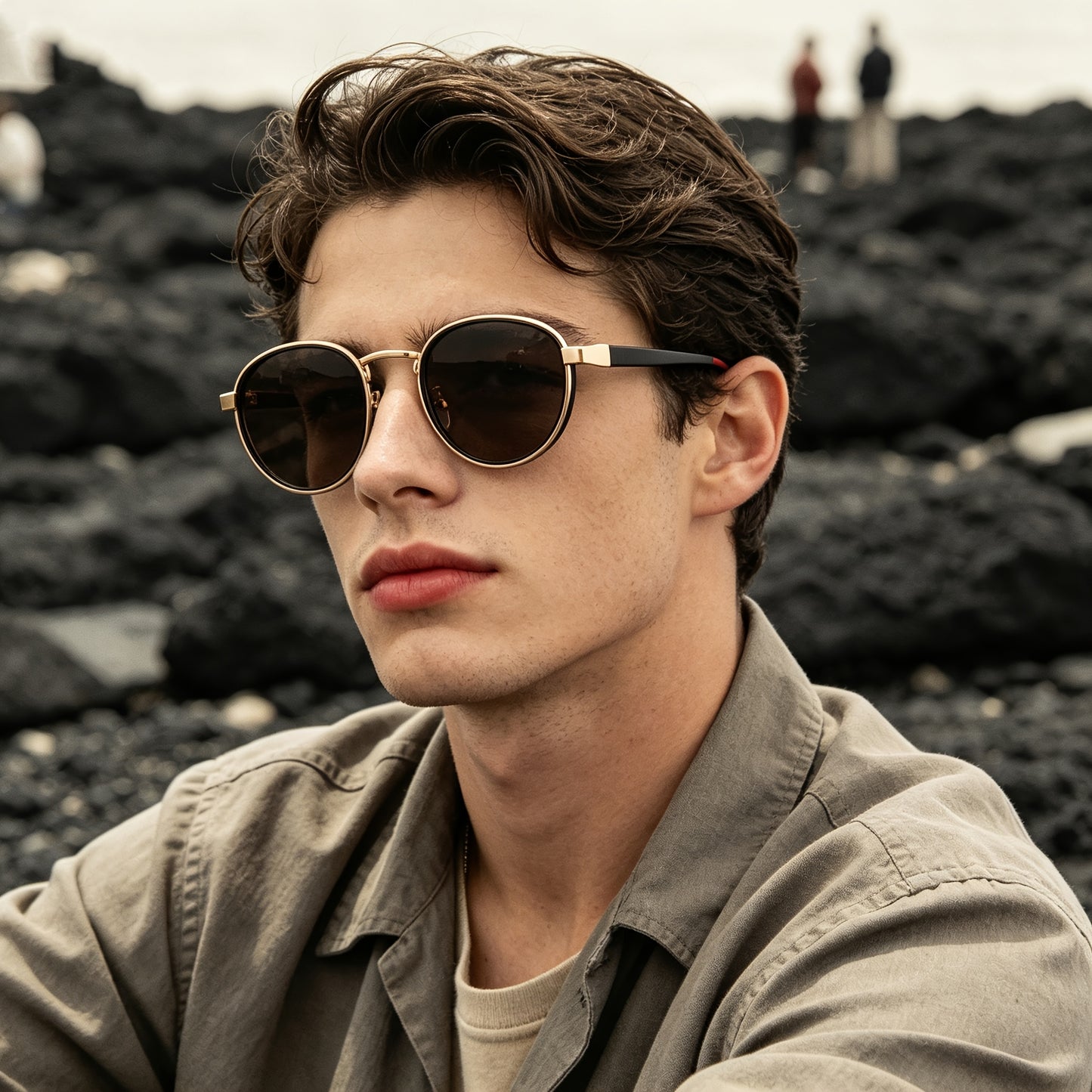 Lynxflare UV400 Vintage Round Metal Frame Sunglasses