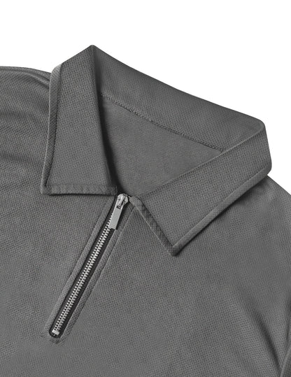 New Style Half-zip Short Sleeve, Casual Fashion Quick-dry Breathable Lapel Short Sleeve, Popular Men's Top - ayq