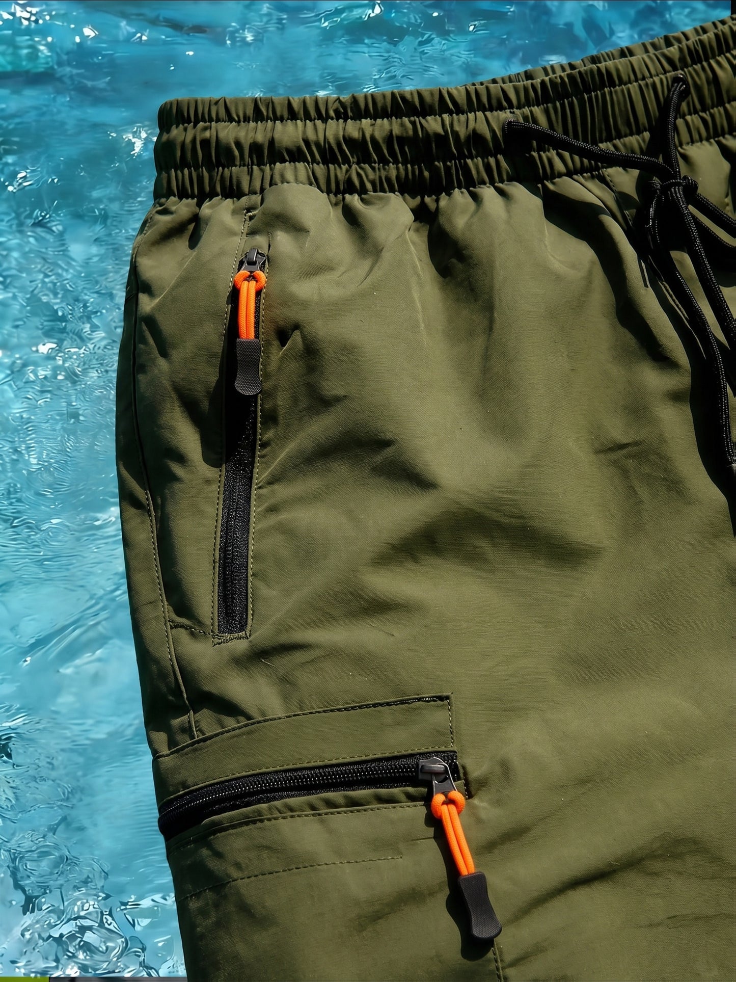 Men's Casual Loose-Fit Cargo Shorts with Elastic Drawstring Waist