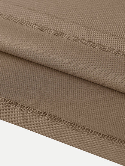 Men's Solid Golf Shirt, Casual Short Sleeve Lapel Shirt For Summer Outdoor