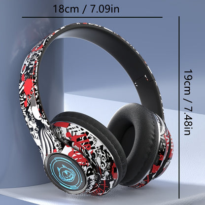 Wireless Headset with Shocking Sound, HIFI Sound Quality, 50 Hours Battery Life, Support Card Playback, Wired/Wireless Connection, RGB Luminous Lamp Effect, New Upgrade/Physical Noise Reduction, Acoustic Fidelity, Non-Inducti