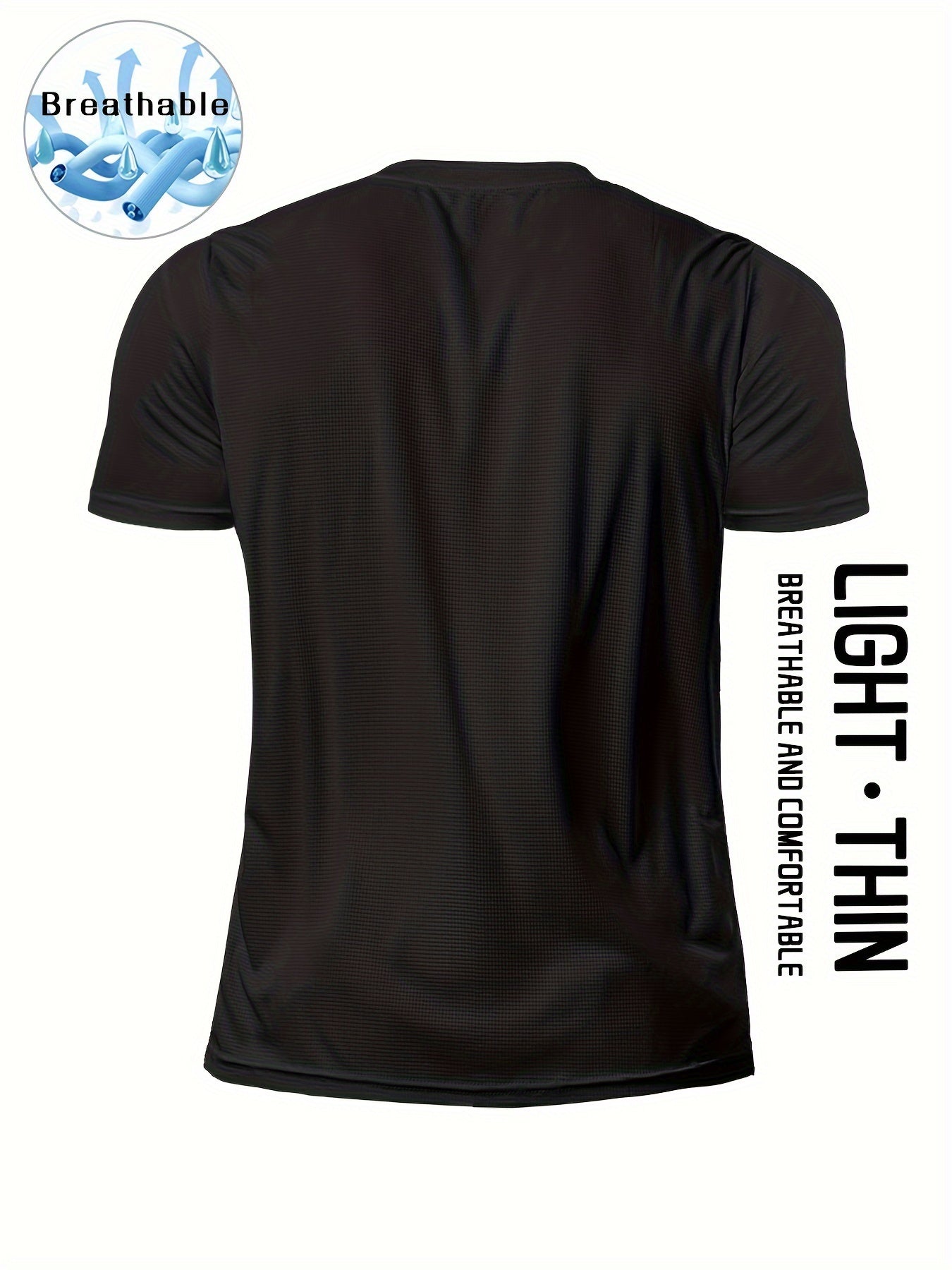 Տղամարդկանց պինդ սպորտային վերնաշապիկ, Active Breathable Short Mee Slim-fit Crew Neck Tee, Տղամարդու հագուստ բացօթյա համար