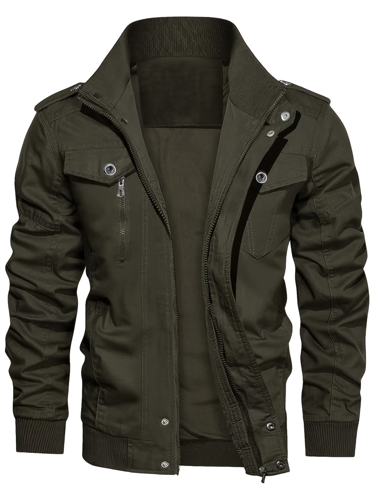 Men's Tactical Cargo Jacket with Multiple Pockets for Fall