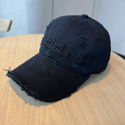 Women’s Embroidered Ripped Washed Baseball Cap Adjustable Fit