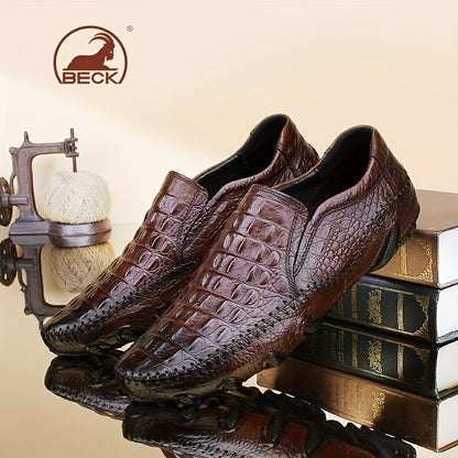 Men's Casual Slip-On Breathable Leather Soft-Soled Shoes