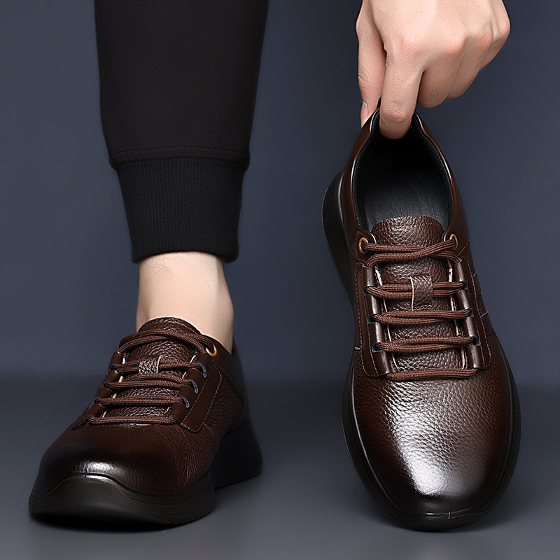 Men's Classic Derby Lace-Up Walking Shoes with Cushioned Sole