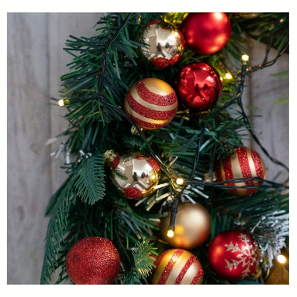 Christmas Ball Decoration Gift Box 4cm Christmas Christmas Tree Decorative Pendant, Hand-painted Snowflakes, Circles and Dots, Durable Plastic, Suitable for Weddings, Christmas Wreaths, Christmas Trees, Doorframe Twigs, Indoo