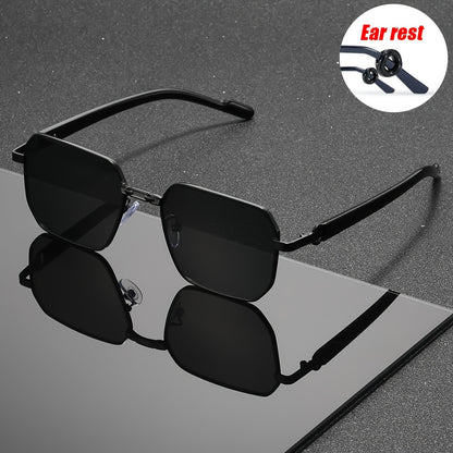 Unisex Black Polygonal Sunglasses with UV400 Protection
