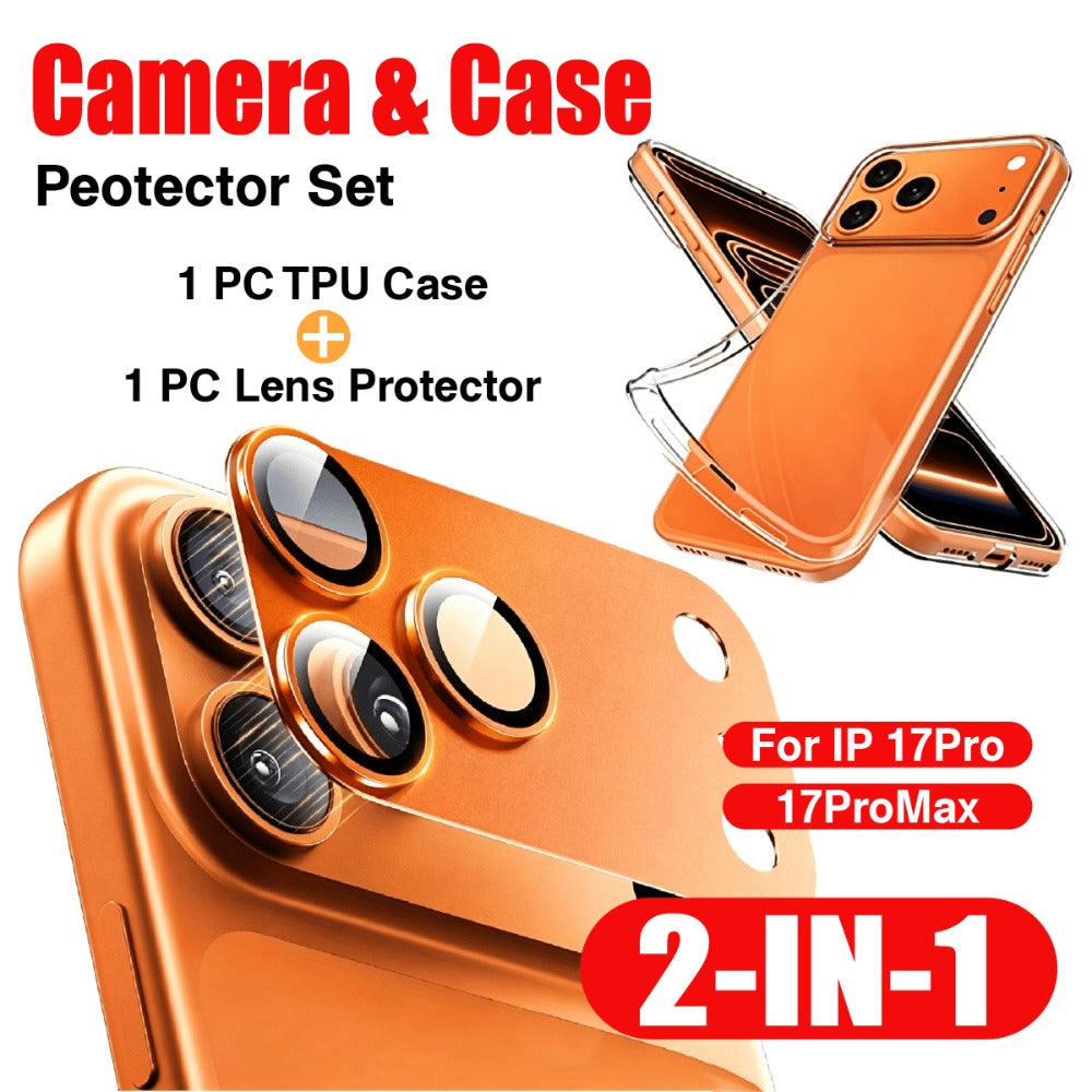 2pcs iPhone 18/17 Pro Max TPU Case and Aluminum Camera Protector