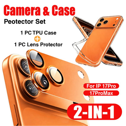 2pcs iPhone 18/17 Pro Max TPU Case and Aluminum Camera Protector
