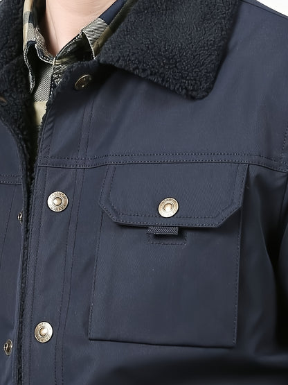 Տղամարդկանց բարձրակարգ, նորաձև, առօրյա, բազմակողմանի, բրդյա ծածկույթով, հաստ, քամուց պաշտպանող, տաք, գլխարկով ձմեռային բաճկոն