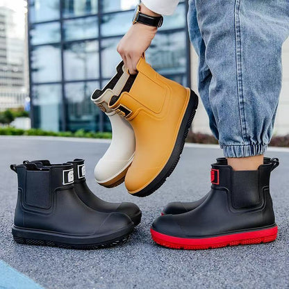 Men's Slip-Resistant Chelsea Ankle Rain Boots, Lightweight