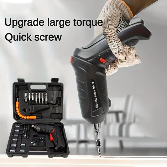 14/47pcs Cordless Electric Screwdriver, Screw Gun, Compact Portable Screwdriver Kit for Electric Drill Sets, Adjustable Design, Durable Battery, High Torque, Includes Various Accessories for Lovers And Professionals