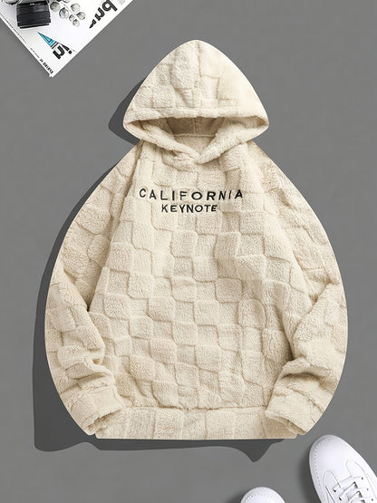 1pc Men Long Sleeve Jacquard Hooded Sweatshirt, Casual Casual Attire