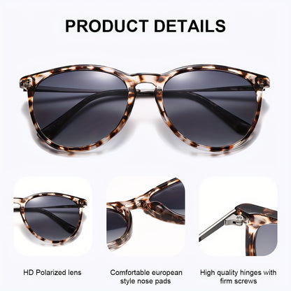 Women’s Oval Retro Leopard Print Lightweight Sunglasses